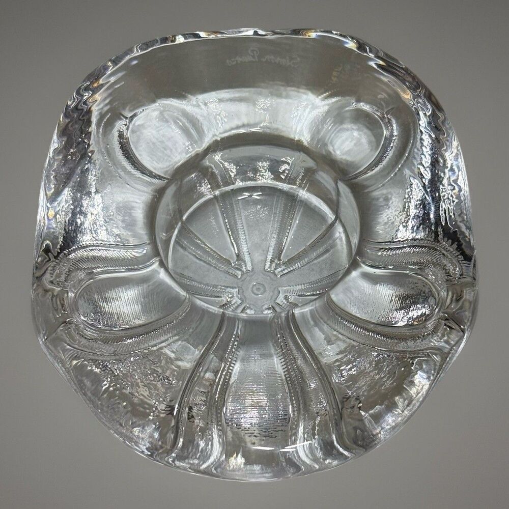 Simon Pearce Art Glass Candle Holder Votives Sand Dollar Signed  Coastal